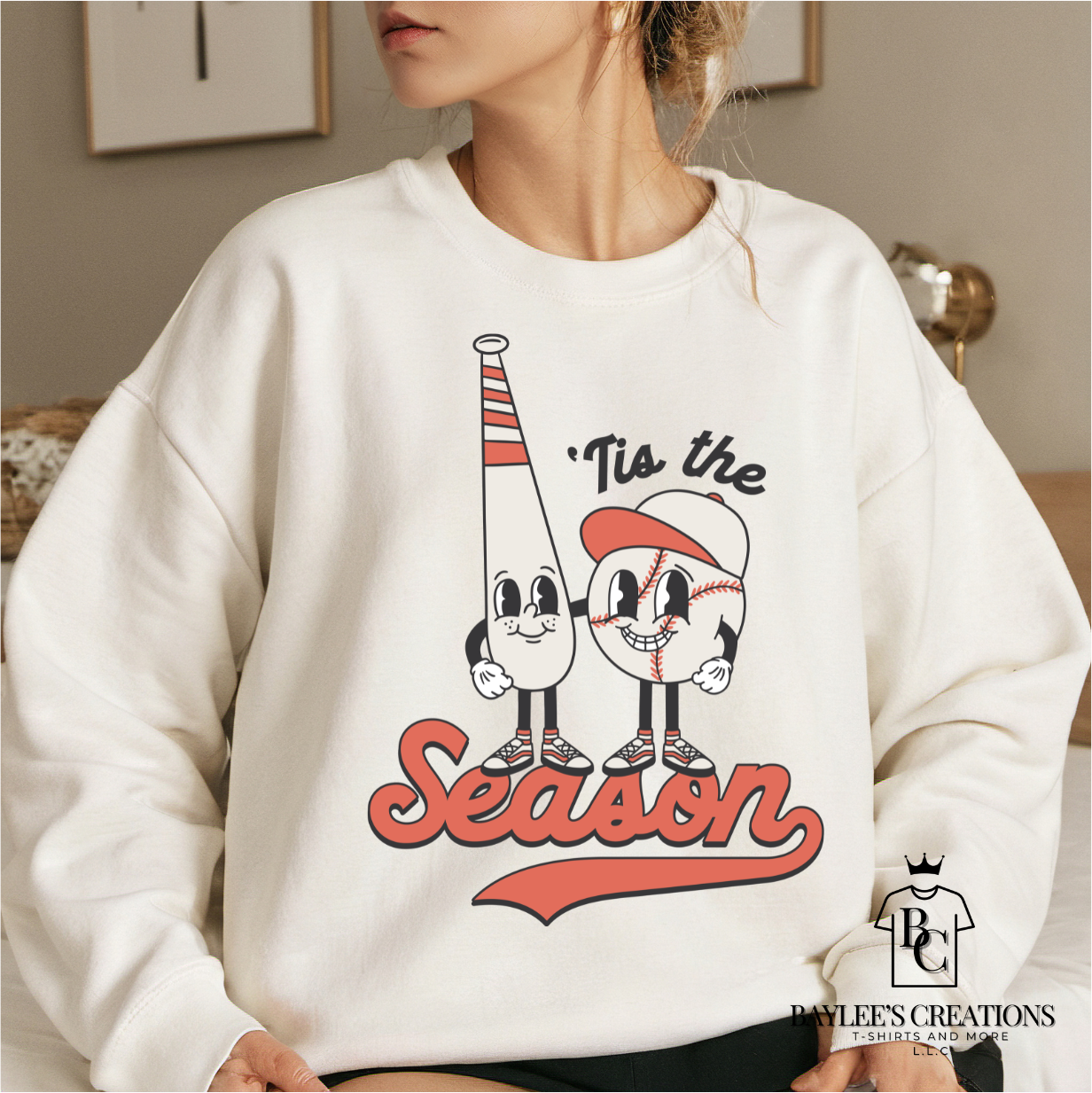Tis the Season Baseball-Womens Cute Baseball Sweatshirt
