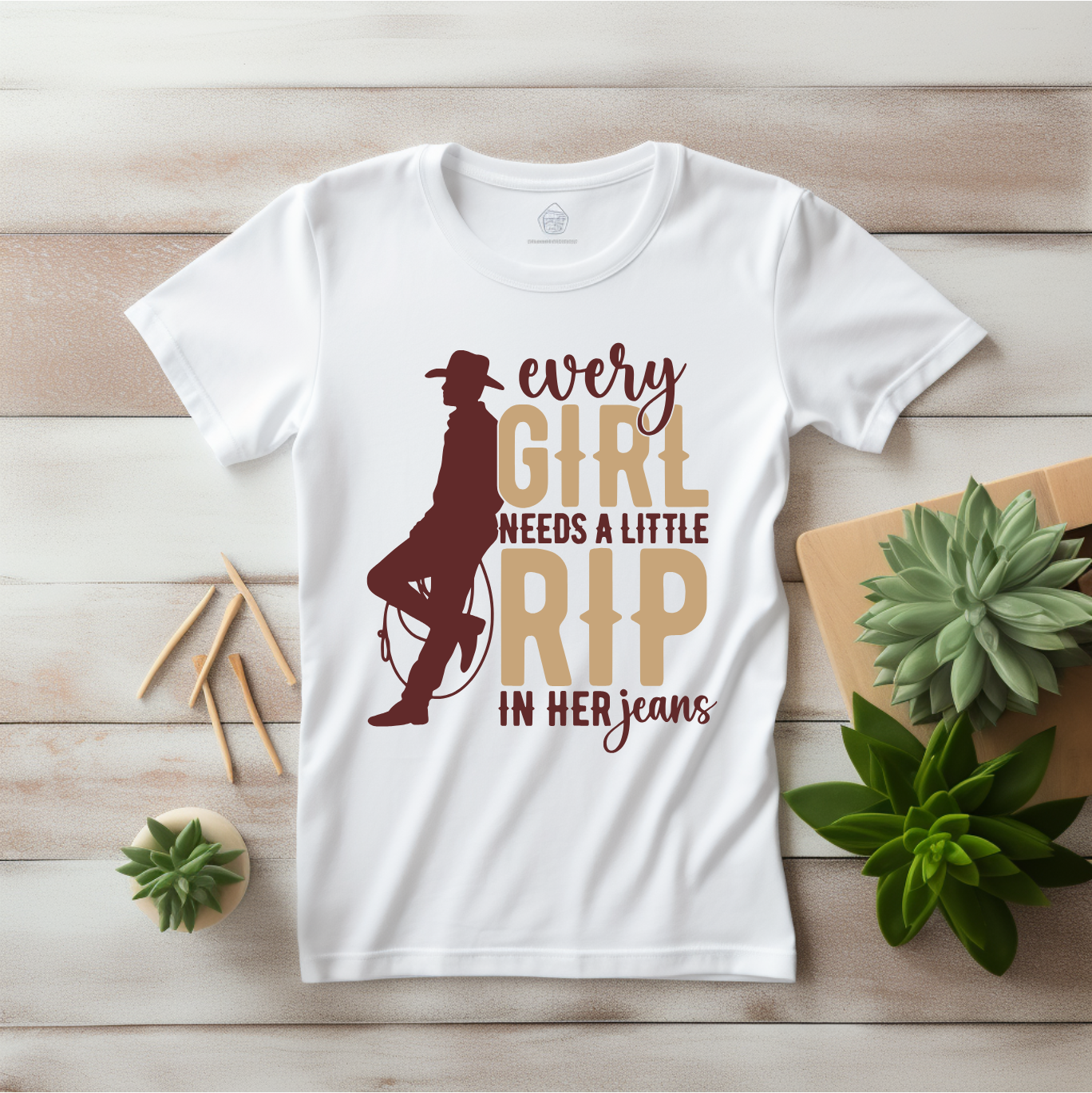 Every Girl Needs a little Rip in her jeans-Womens Tee