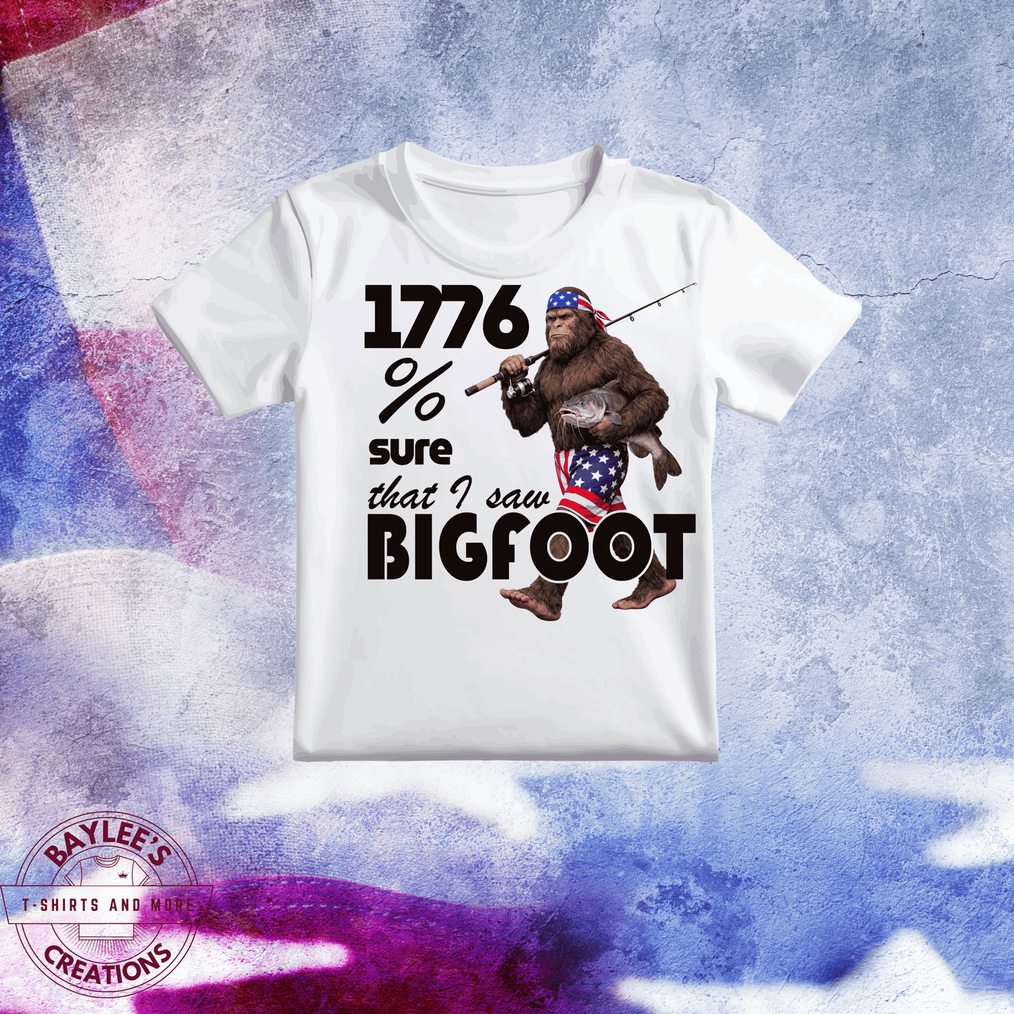 Patriotic Bigfoot unisex t shirt
