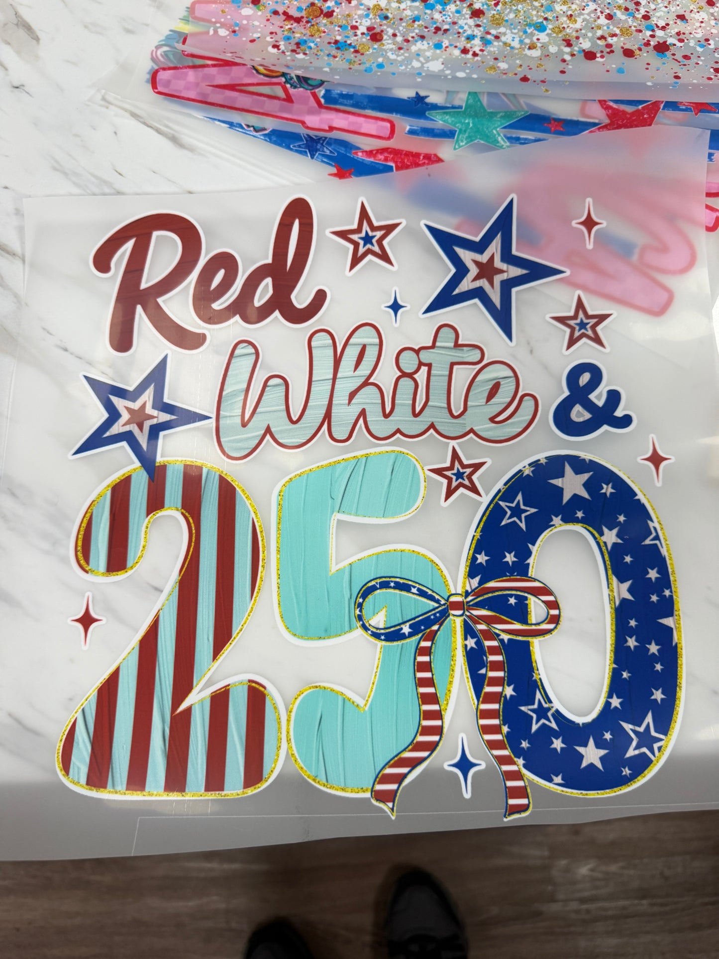Red White and 250th DTF Transfer