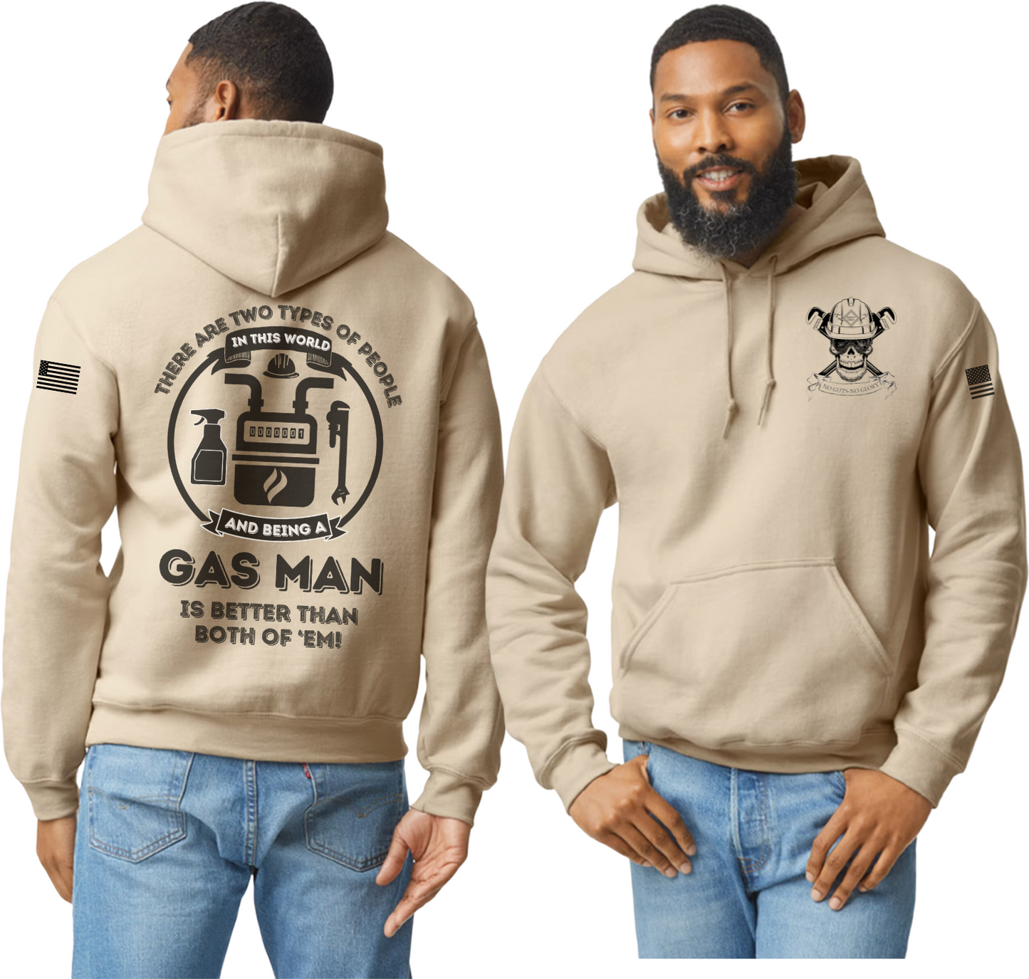 GAS MAN-NATURAL GAS WORKER BLUE COLLAR MEN'S HOODIE