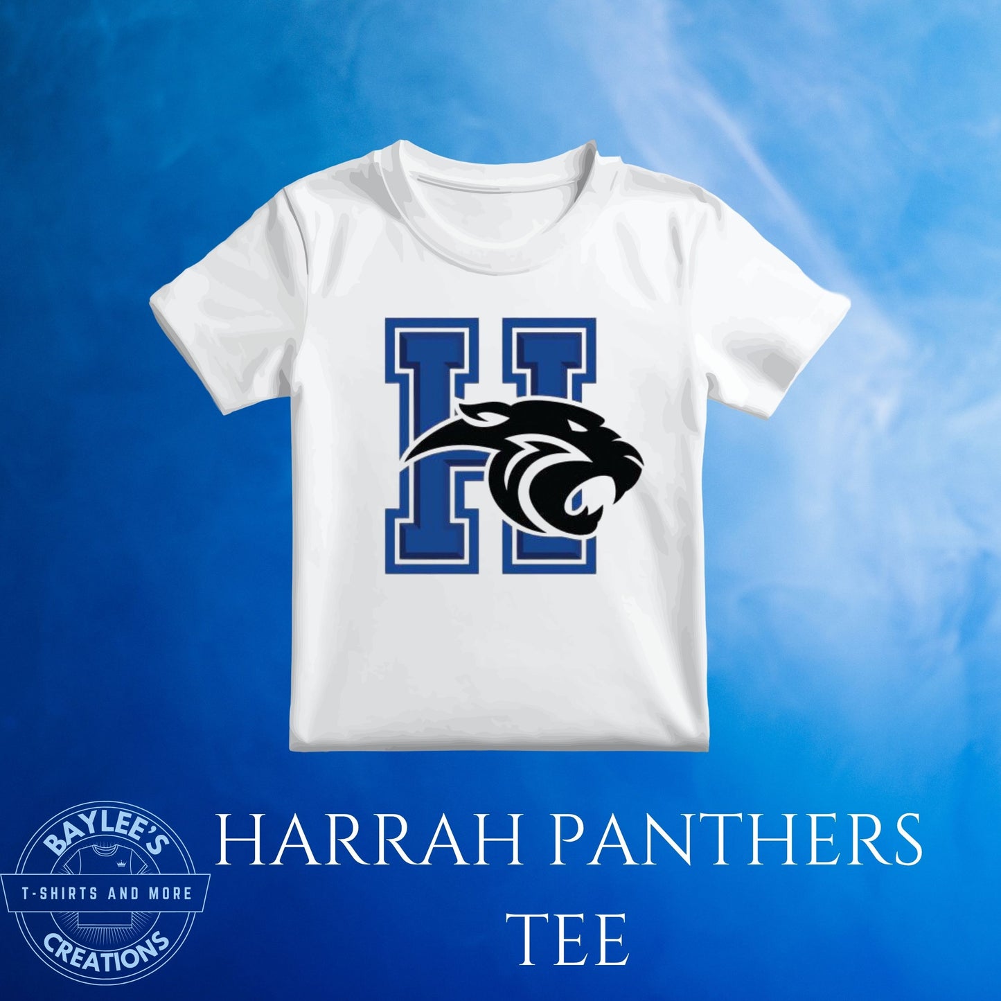 Harrah Schools Logo Panthers Unisex Tee Shirt - Baylee's Creations T-Shirts and More