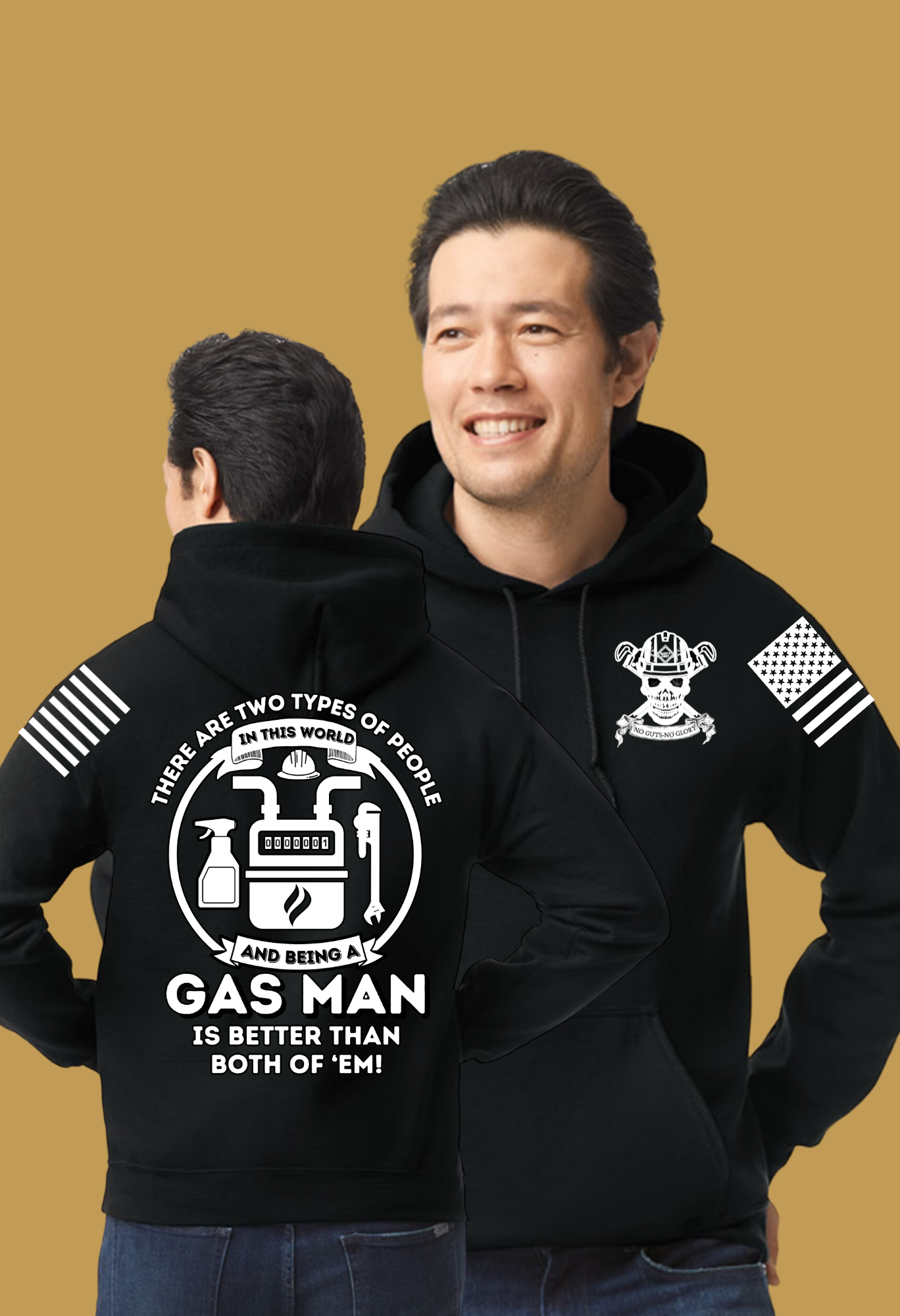 GAS MAN-NATURAL GAS WORKER BLUE COLLAR MEN'S HOODIE