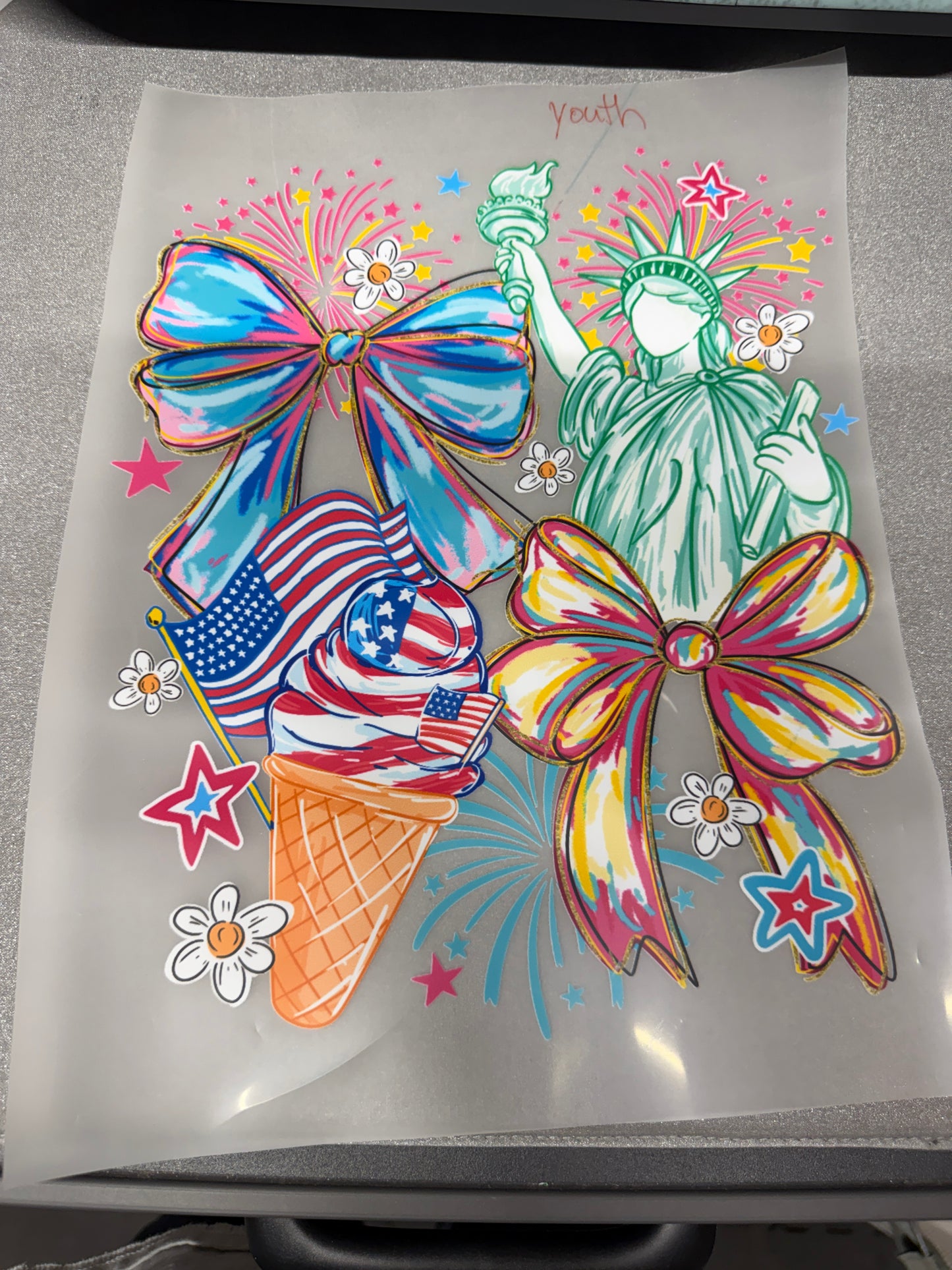 Patriotic Bow Trio DTF Transfer