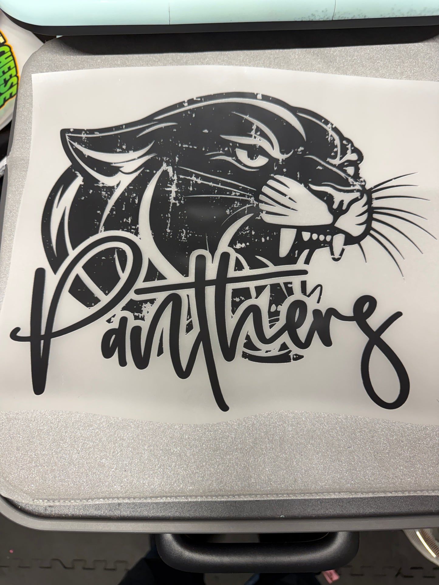 Panthers Script Mascot DTF Transfer