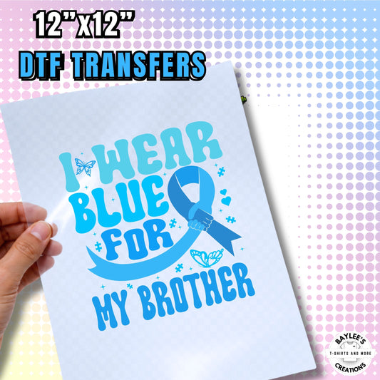 Brother Autism Awareness 12x12 DTF Transfer