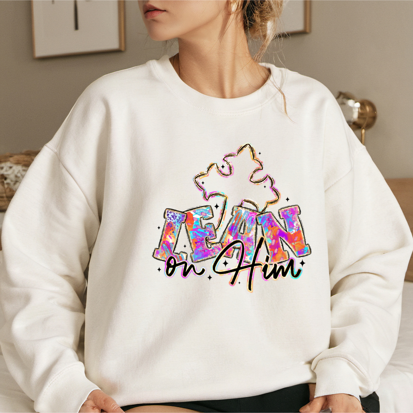 I lean on Him-Womens Sweatshirt