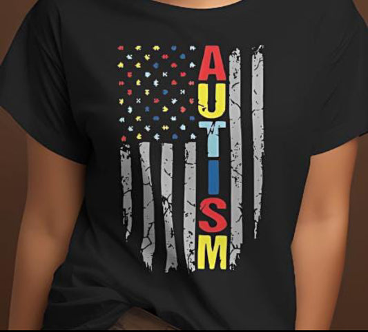 Autism Flag Shirt-Unisex T Shirt - Baylee's Creations T-Shirts and More