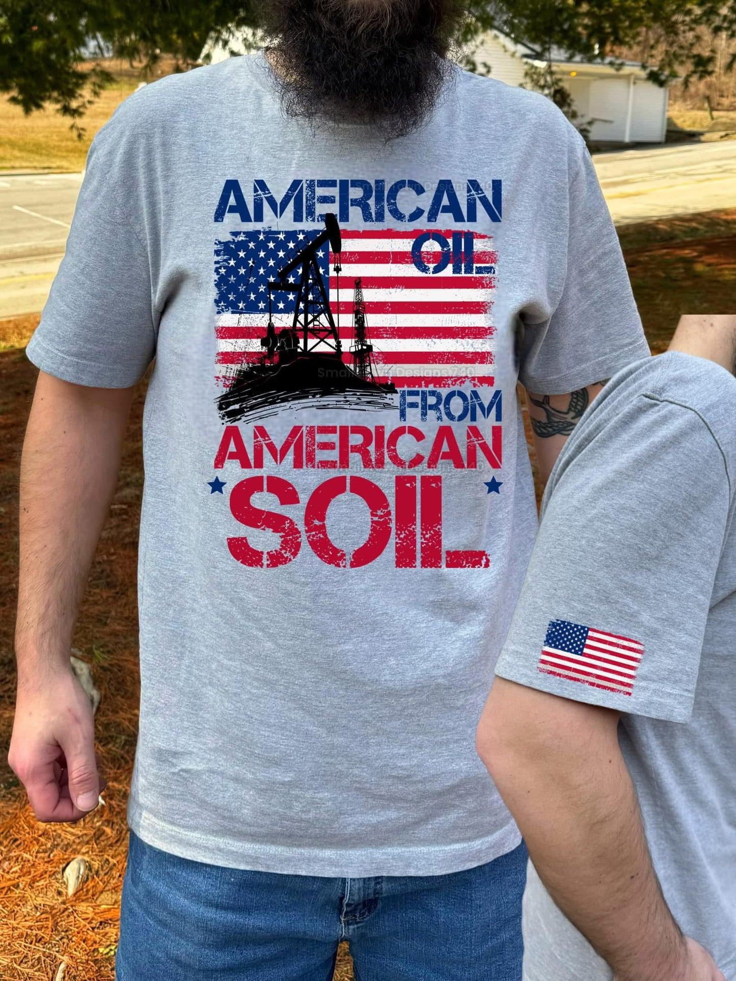 American Oil-Men’s Tee Oil and Gas Tradesmen shirt for him bluecollar