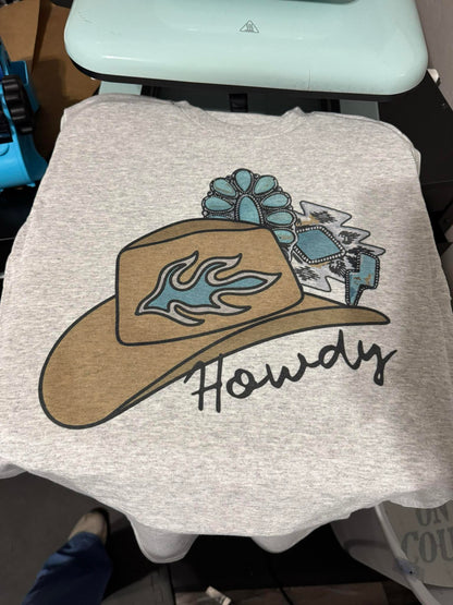 Custom soft style grey t shirt with customer design.