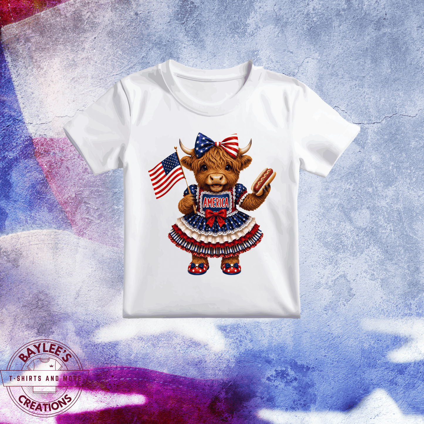 America 250th highland cow patriotic unisex t shirt