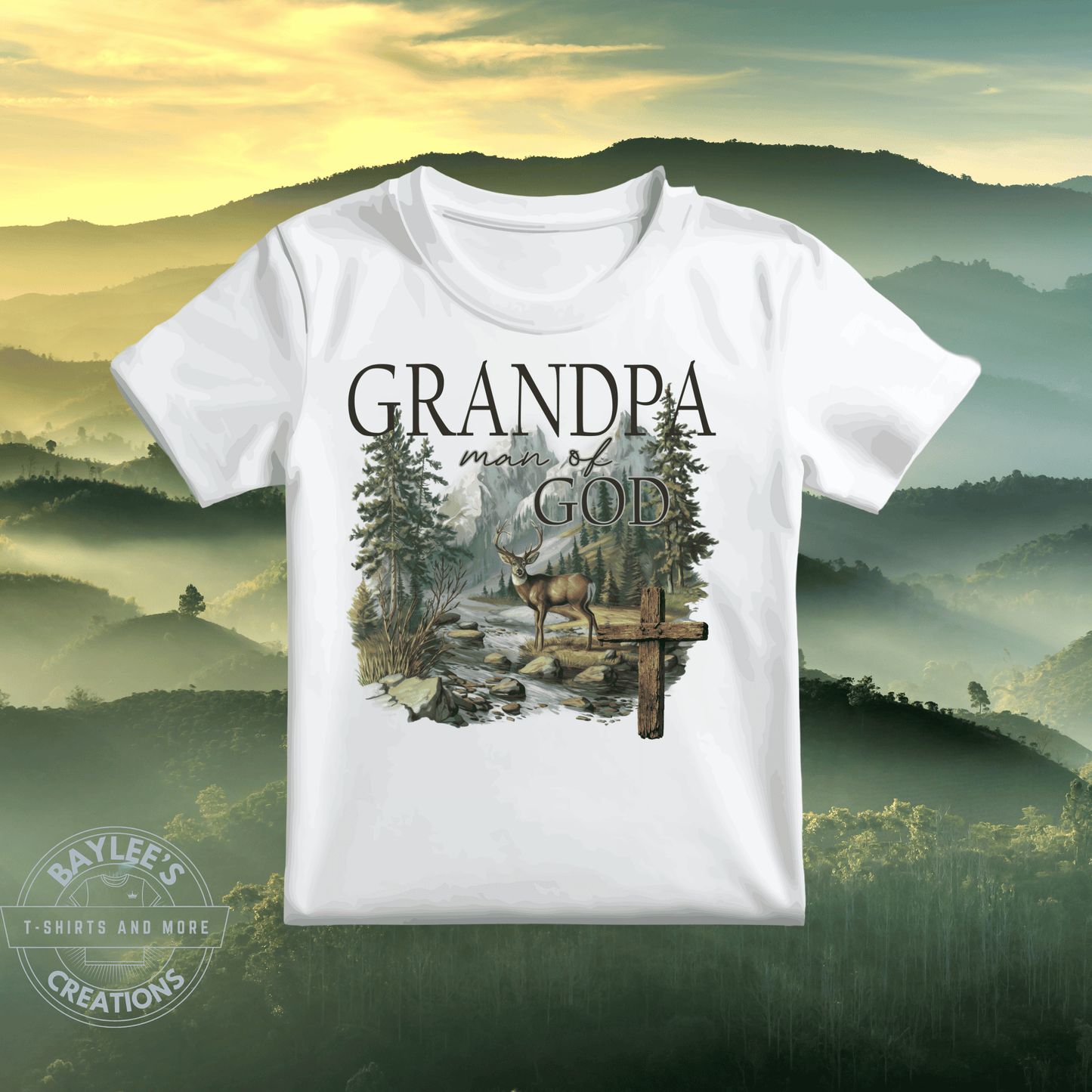 Grandpa Man of God Christian T shirt