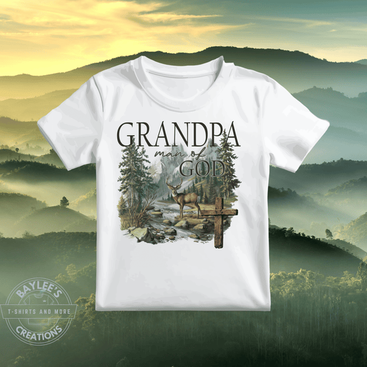 Grandpa Man of God Christian T shirt
