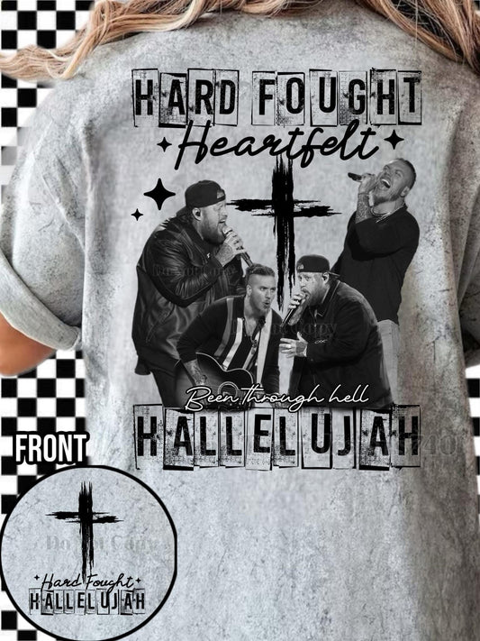 Hard fought Hallelujah unisex t shirt faith tee - Baylee's Creations T-Shirts and More