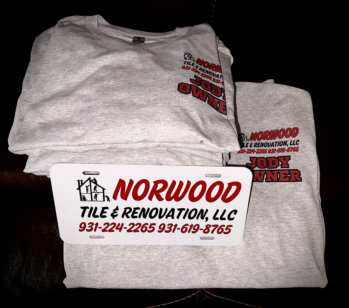 Completed Norwood Tile & Renovation apparel order