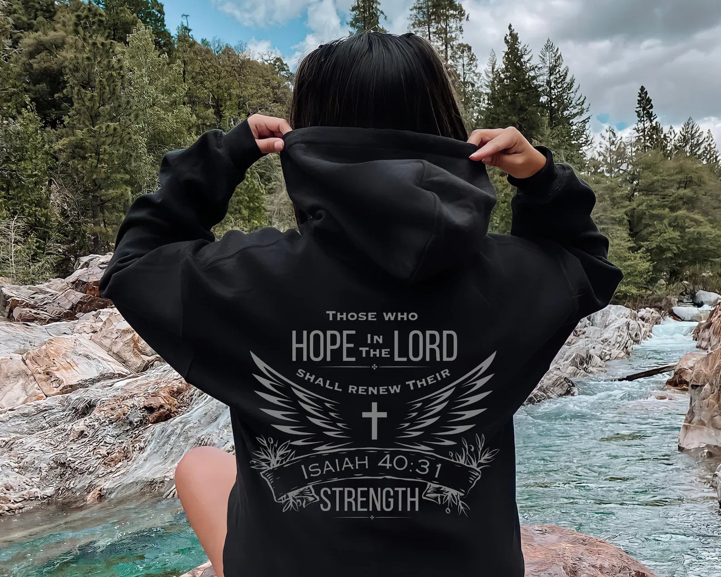 Isa 40:31 Hoodie Scripture Faith Unisex printed apparel by Baylees Creations