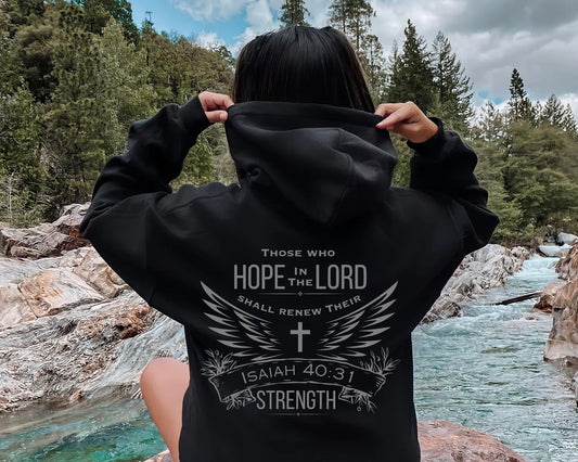 ISA 40:31 Hoodie Scripture Faith Unisex - Baylee's Creations T-Shirts and More