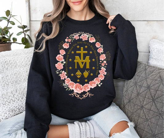 Immaculate Conception Medal Sweatshirt - Baylee's Creations T-Shirts and More
