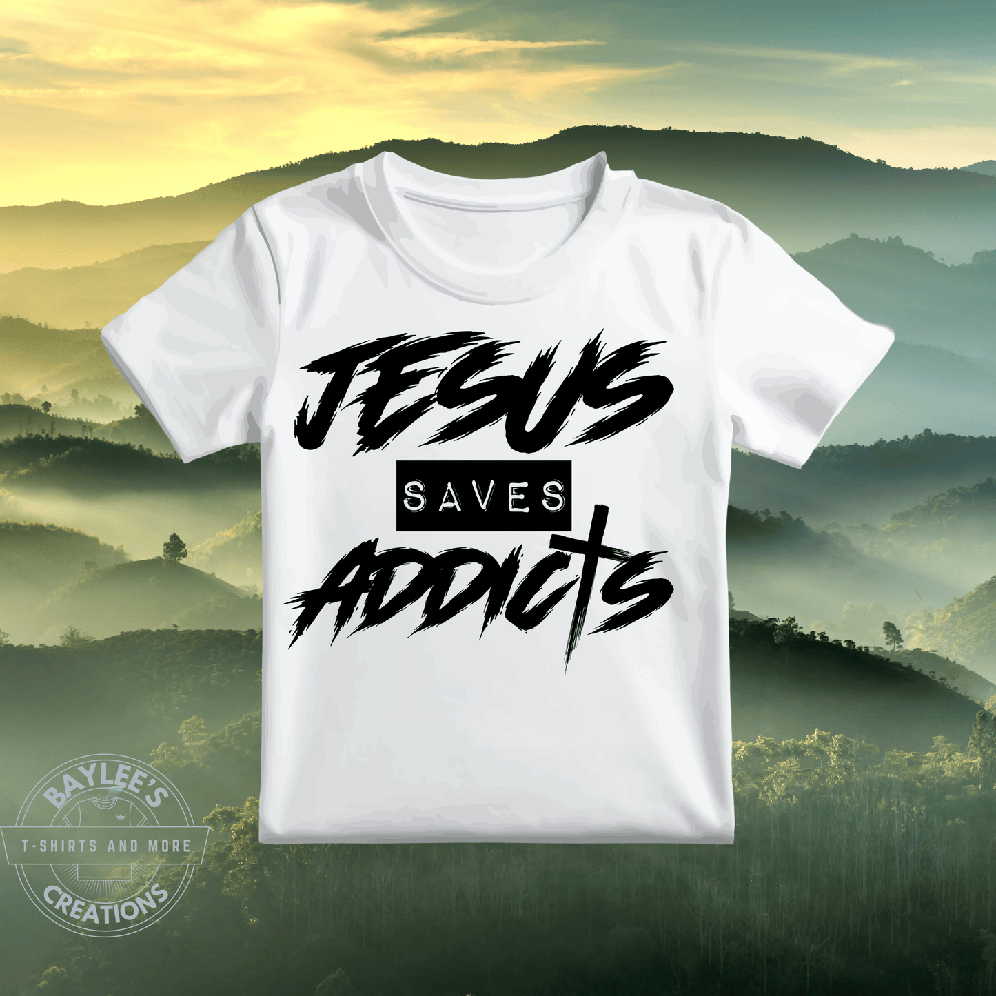 Jesus Saves Addicts Christian T Shirt