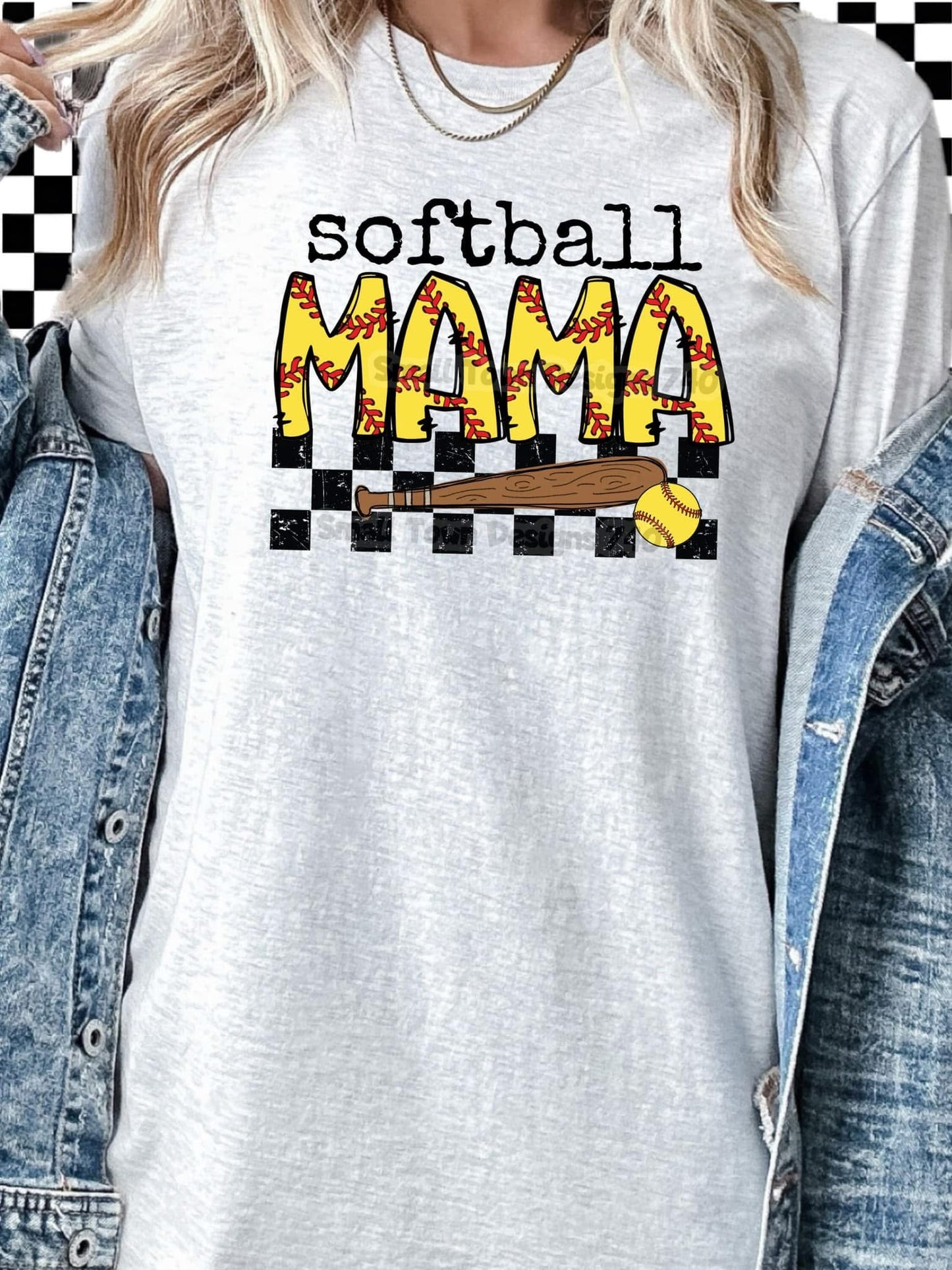 Softball Mama - Women's Tee printed apparel by Baylees Creations