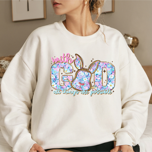 With God Nothing Is Impossible-Womens Sweatshirt - Baylee's Creations T-Shirts and More