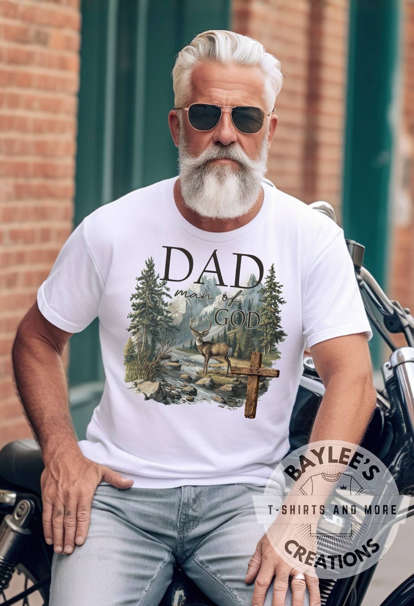 Dad man of God Mens Tee Father’s Day T Shirt