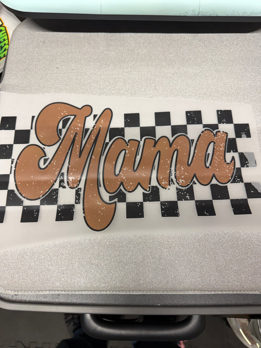 Mama Leopard Checkerboard DTF Transfer
