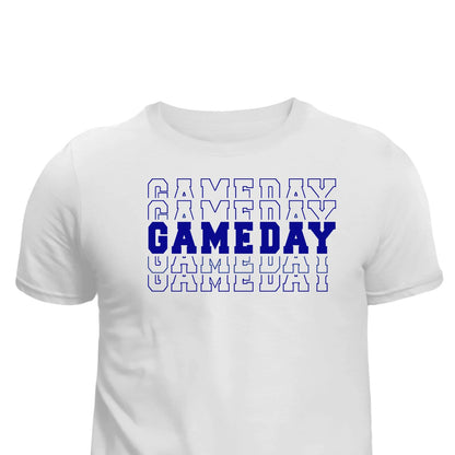 Football Game Day Navy Unisex T-Shirt printed apparel by Baylees Creations