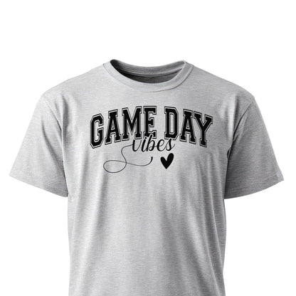 Game Day Vibes Women's T-Shirts on ash gray shirt by Baylee's Creations
