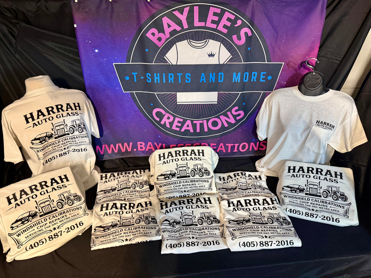 Completed Harrah Auto Glass business apparel order