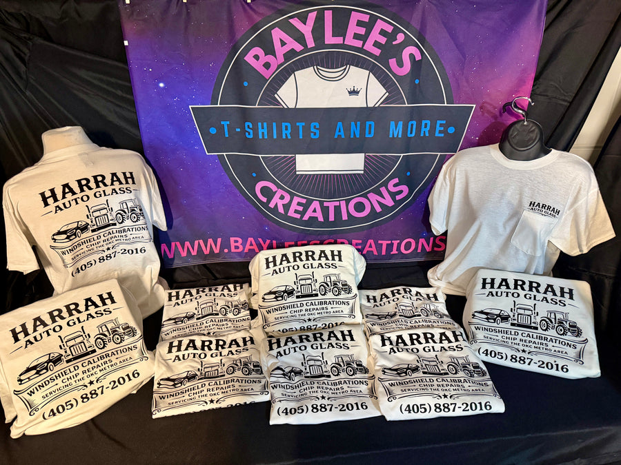 Completed Harrah Auto Glass business apparel order